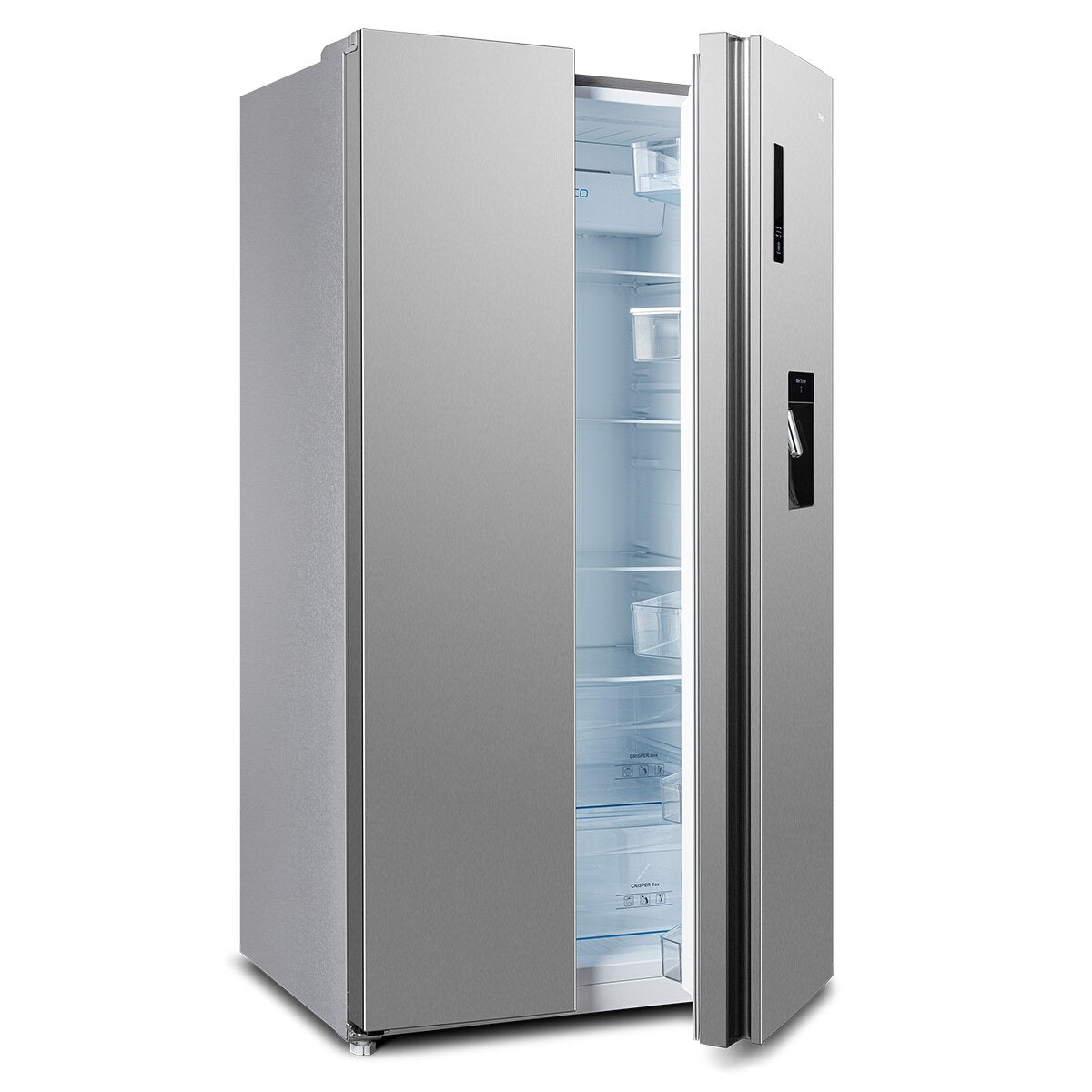 CHiQ 559L Side by Side Refrigerator Silver CSS557NSD4E