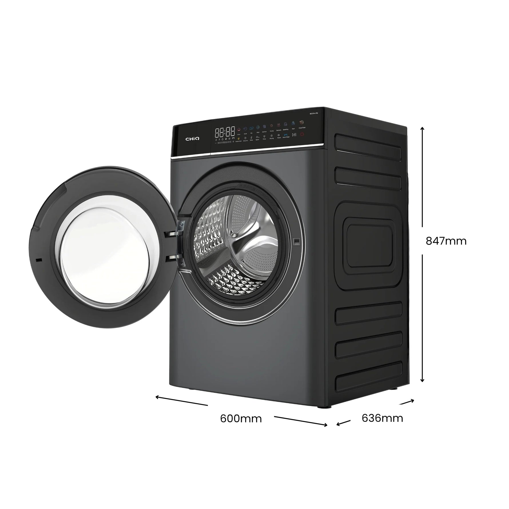 ChiQ 8.5kg Washer and Dryer Combo - Gunmetal