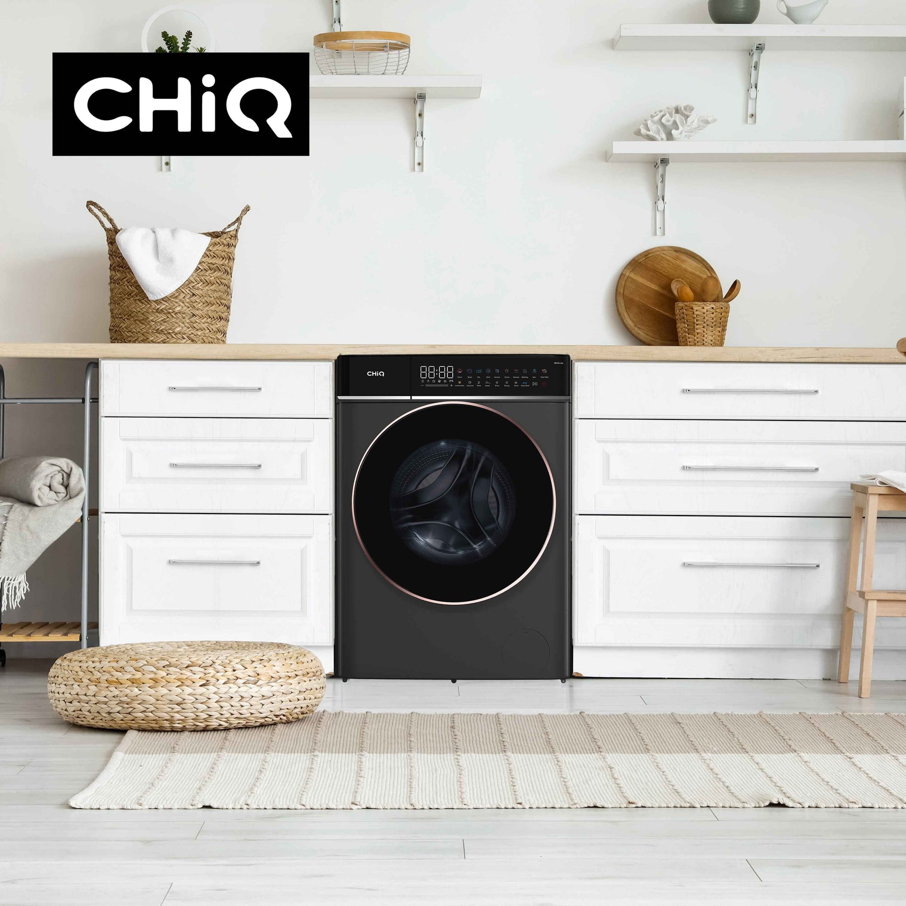 ChiQ 8.5kg Washer and Dryer Combo - Gunmetal